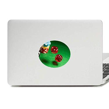 Imagem de Adesivo de notebook com emblema de vinil para fotos de mesa verde com fichas de dados