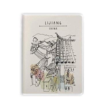 Imagem de Crowed House Peaceful Life Lijiang China Caderno capa de chiclete Diário capa macia