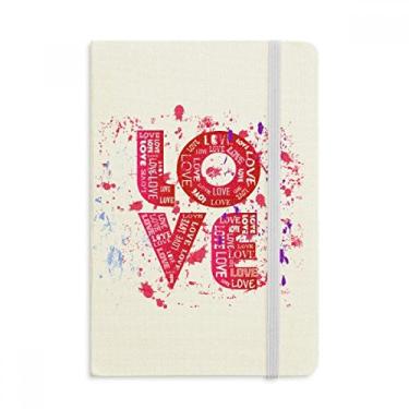 Imagem de Caderno de pintura de dia dos namorados rosa com capa dura em tecido oficial diário clássico