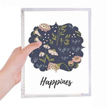 Imagem de Caderno de pintura de plantas rosa selvagem com folhas soltas para diário recarregável