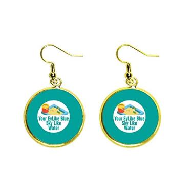 Imagem de Brinco feminino com pingente dourado de coração para crianças