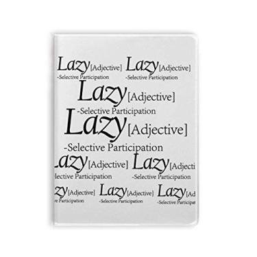 Imagem de Caderno de anotações com citação divertida e estampa "Meaning Of Lazy"