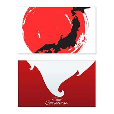 Imagem de Mapa preto abstrato do Japão feriado Merry Christmas Cartões de parabéns mensagem de Natal