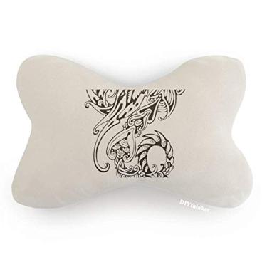 Imagem de DIYthinker Almofada de apoio de cabeça para decoração de pescoço com dragão chinês