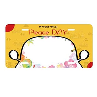 Imagem de DIYthinker Giroscópio Sakura padrão geométrico placa de licença etiqueta decoração de carro dia da paz