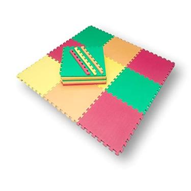 Imagem de Kit 9 Tapetes Tatames Infantil Unisex Eva 50 X 50 X 2cm 20mm AM/VV/VM/LJ