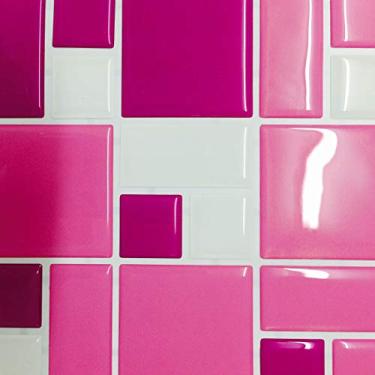 Imagem de Pastilha Adesiva Rosa Branca e Pink Resinada Kit 4 Placas