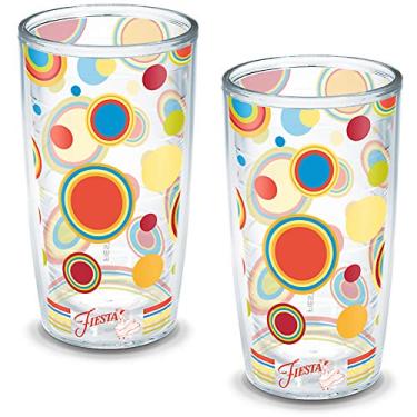 Imagem de Tervis Feito nos EUA, copo térmico de parede dupla Fiesta mantém as bebidas frias e quentes, 473 g - 2 peças, papoula Dots