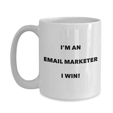 Imagem de I'm an Email Marketer I win! – Caneca de café divertida – Ideia de de Natal