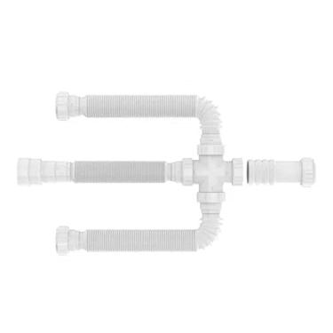 Imagem de KIT CONEXAO C/SIFAO TUBO EXTENSIVO P/CUBA TRIPLA BRANCO