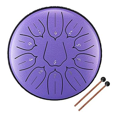 Imagem de Chusui Tambor de língua de aço de 11 tons de 6 polegadas D-Key Hand Pan Drums com baquetas instrumentos musicais de percussão