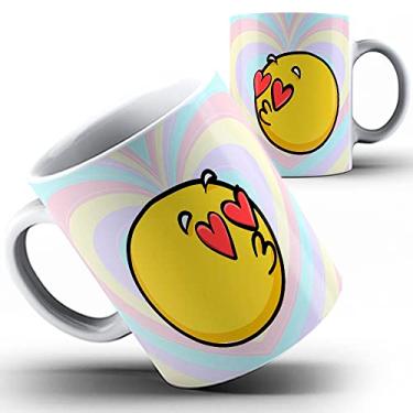 Imagem de Caneca xicara Namorados emoji apaixonado (Branca)