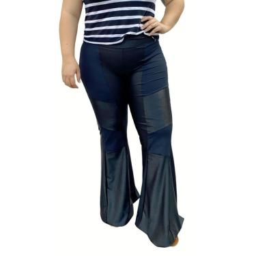 Imagem de Calça Flare com Recortes Plus Size - Cirre Preto - G2-Feminino