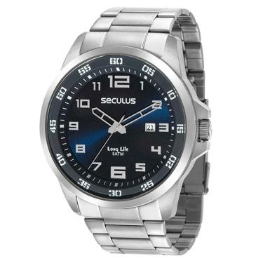 Imagem de Relógio Masculino Seculus Long Life Casual Aço Prata - 44011G0SVNA1