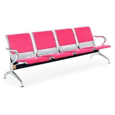 Imagem de Cadeira Longarina 4 Lugares Cromada C/ Estofado Colors - Mak Decor