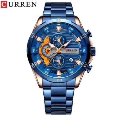 Imagem de Relógio Masculino Curren 8402 à Prova D`água Azul