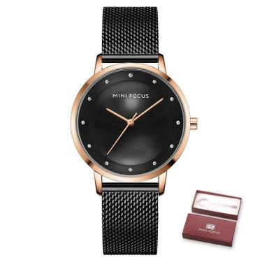 Imagem de Relógio Feminino Mini Focus Mf0332l à Prova D`água Preto