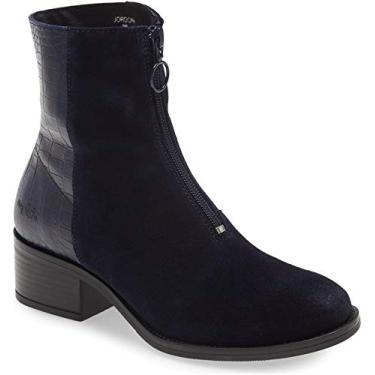 Imagem de Bos. & Co. Bota feminina Jordon Croco estampa salto bloco vermelha, Azul marinho/azul, 7