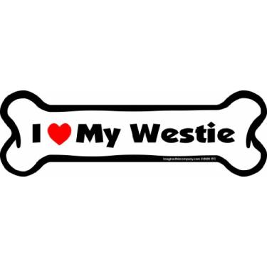 Imagem de Imagine This Ímã Bone Car, I Love My Westie, 5 cm por 19 cm