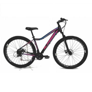 Imagem de Bicicleta Aro 29 Alfameq Pandora Feminina Alumínio 21v Freio a Disco Garfo Suspensão - Preto/Rosa-Feminino