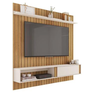 Imagem de Painel Para Tv Até 65 Polegadas Ripado 1,80m Londres Buriti - Off White Caemmum Buriti-off White