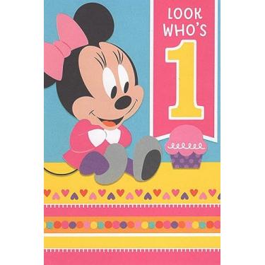 Imagem de Minnie Mouse Happy 1st Birthday Card (Idade 1) - Olhe quem é 1 - 1 ano de idade, você é 1-derful! Tão fofo da sua cabeça até seus pés. Aqui está o início de um ano divertido de doce. Divirta-se