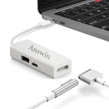 Imagem de Adaptador Mag-Safe para USB C 3 em 1 Mag-Safe 1 e 2 e USB C PD e QC USB (apenas Charing) para iPhone série 15, MacBook M1/M2, MacBook Air e mais dispositivos USB-C