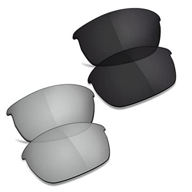 Imagem de TRUSHELL Lentes de reposição polarizadas para óculos de sol Oakley Flak Jacket OO9009 - preto + prata