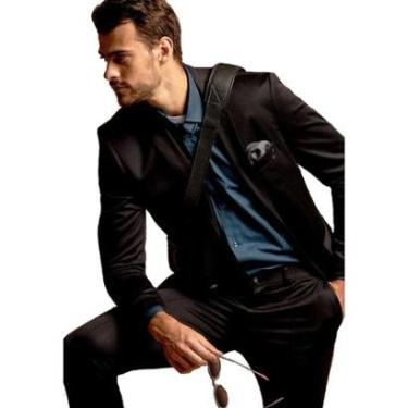 Imagem de Blazer Slim Angelo Campana Preto Tam. 48-Masculino