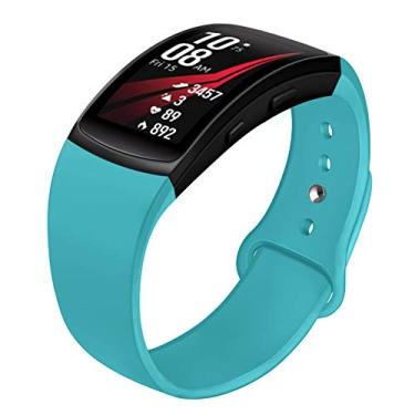 Imagem de Pulseira de substituição de silicone macio NAHAI para Samsung Gear Fit 2 e Fit 2 Pro, grande, azul-petróleo