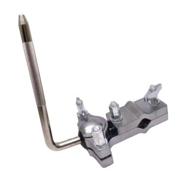 Imagem de TUOREN L-Rod Cowbell Braçadeira de montagem ajustável L Rod Ball Cowbell Tom Suporte de montagem de tambor Metal Cowbell Tom Drum Percussão Suporte Suporte Grampo para Conjunto de Bateria Acessórios