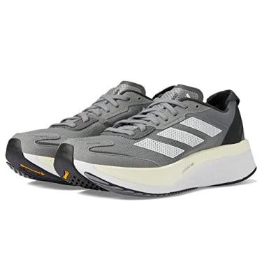 Imagem de adidas Tênis de corrida feminino Adizero Boston 11, Cinza/Zero Metálico/Carbono, 41