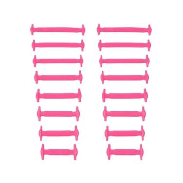Imagem de Sneakers No Tie Solid Color Shoelaces Silicone Elastic Shoelaces Women's Casual Shoelaces Shoe Accessories(Rose red)