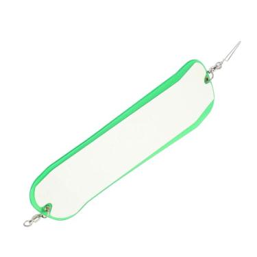 Imagem de Pisca de Pesca Dupla Face Luminosa, Placa de Mergulho Subaquática Abs Giratória, Acessórios de Pesca Marítima de 28cm (Verde Transparente)