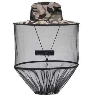 Imagem de 1 pacote com boné de pesca de malha anti-mosquito, chapéu de rede de mosquito com rede oculta de malha removível, para pesca ao ar livre, caminhadas, jardinagem, apicultura, multi, Multi, One