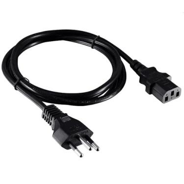 Imagem de Cabo De Energia Força Tripolar 250v/10a 1.5m Para Monitor Fonte PC TV 