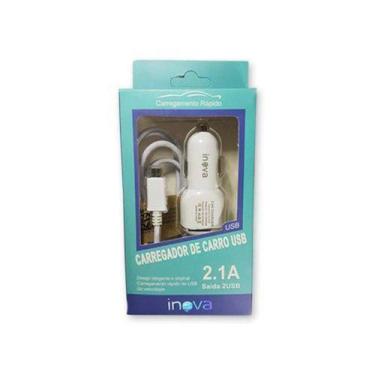 Imagem de Carregador Para Celular De Carro Inova 2 Saida Usb Branco