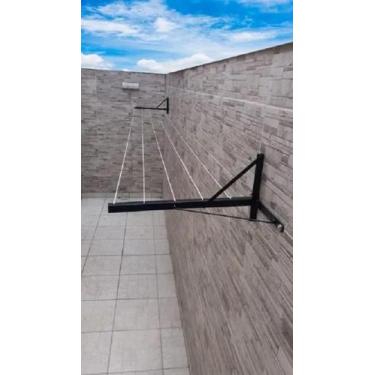 Imagem de Varal retrátil para parede ou muro reforçado e muito prático para até 