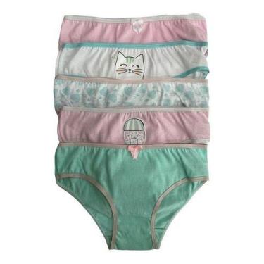 Imagem de Kit Calcinhasas Femininas Infantil Algodao 7 Peças - Folly, Rosa, Clar