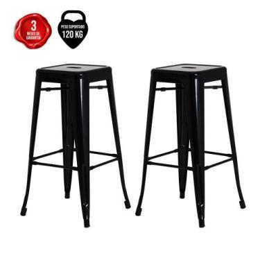 Imagem de Kit 2 Banqueta Alta Para Bar Balcão Bistro Restaurante Cozinha Tolix I