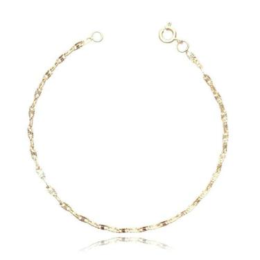 Imagem de Pulseira Piastrine de Ouro 18k Fina Delicada Sem Tag Banhado a Ouro - 