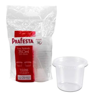 Imagem de Pote Red. 350 Ml Com Tampa Com 24 Unds Freezer E Micro-Ondas - PRAFEST