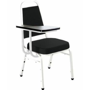 Imagem de Cadeira Universitária Empilhável Linha Hotel Plus Preto - Design Offic