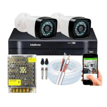 Imagem de Kit 2 Cameras Segurança Hd Dvr Intelbras mhdx 4ch S/hd