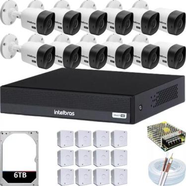 Imagem de Kit Intelbras 12 Cameras Segurança Cftv Bullet Dvr 16 Canais 1016c 6tb