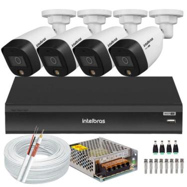 Imagem de Kit Cftv Intelbras 4 Câmeras Segurança 1220 Full Color Dvr Mhdx Imhdx 
