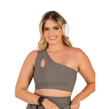 Imagem de Top Cropped Fitness Feminino Tranversal Academia Treino Musculação Gin