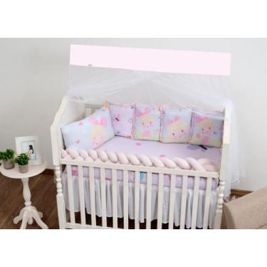 Imagem de Kit Berço Feminino 9 Peças Mosquiteiro Completo Presente - Beatriz Enx