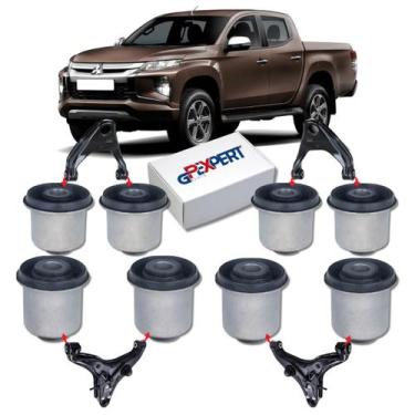 Imagem de Kit 8 buchas bandeja balança dianteira l200 triton 2020 2021 2022 2023