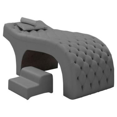 Imagem de Maca Salão de Beleza Para Esteticista Charme e Puff Escada Estofada 19